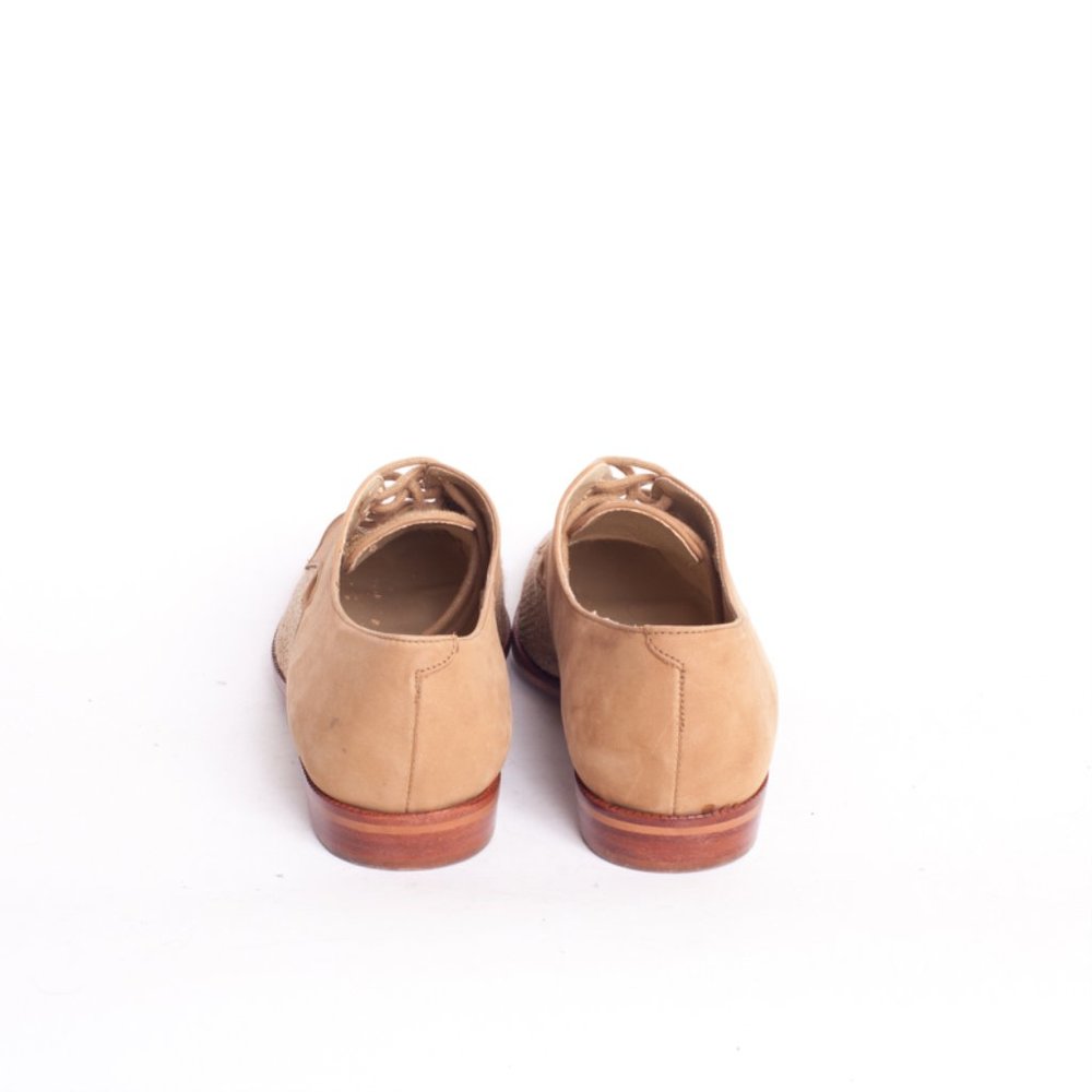 Vintage 1970s Thatched Woven & Suede Cutout Oxfords - Picture 8 of 12